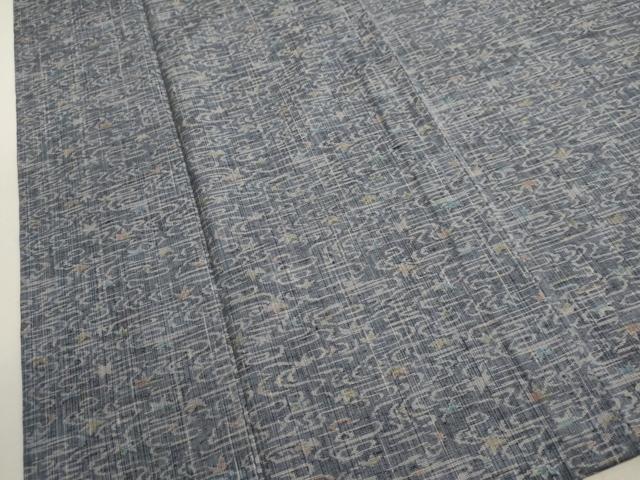 平和屋着物▽上質な紬 単衣 流水舞葉文 正絹 逸品 DAAU2658ud