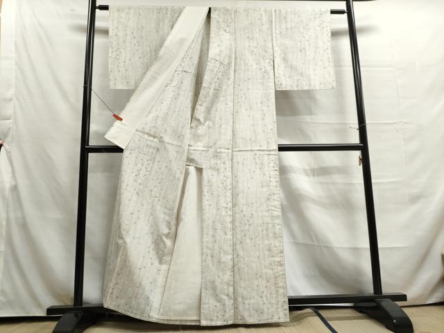 平和屋着物▽上質な紬 単衣 枝葉間道 正絹 逸品 DAAU2659ud