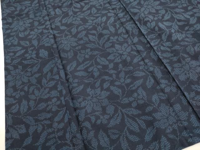 平和屋着物▽結城紬 単衣 更紗草花文 正絹 逸品 DAAU2667ud