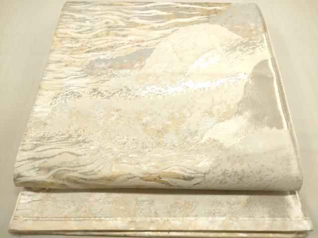 平和屋着物◎六通柄袋帯 風景文 引箔 正絹 逸品 DAAU3070op