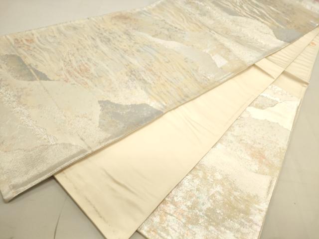 平和屋着物◎六通柄袋帯 風景文 引箔 正絹 逸品 DAAU3070op