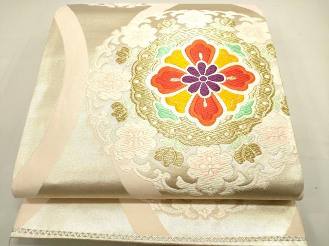 平和屋着物◎六通柄袋帯 唐織 宝相華 金銀糸 正絹 逸品 DAAU3075op