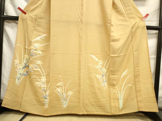 平和屋着物▽訪問着 単衣 女郎花 銀彩 正絹 逸品 DAAU3207op