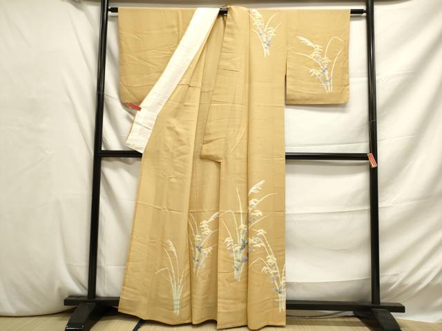 平和屋着物▽訪問着 単衣 女郎花 銀彩 正絹 逸品 DAAU3207op
