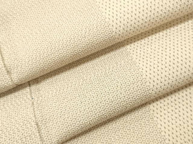 平和屋着物▽本塩沢 単衣 110亀甲 十字絣 正絹 逸品 DAAU3258op