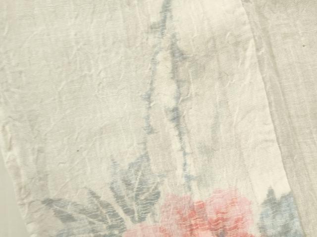 平和屋着物*夏物 本場小千谷ちぢみ 牡丹 麻 逸品 DAAW0944op