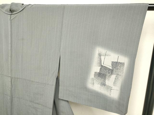 平和屋着物▽訪問着 単衣 刺繍 色紙花文 暈し染め 金糸 正絹 逸品 DAAU3575du
