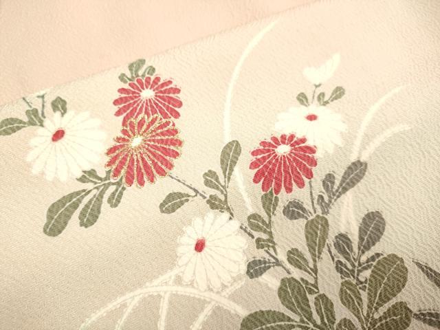平和屋着物▽訪問着 単衣 破れ色紙籬花文 暈し染め 金彩 正絹 逸品 未使用 DAAU3581du