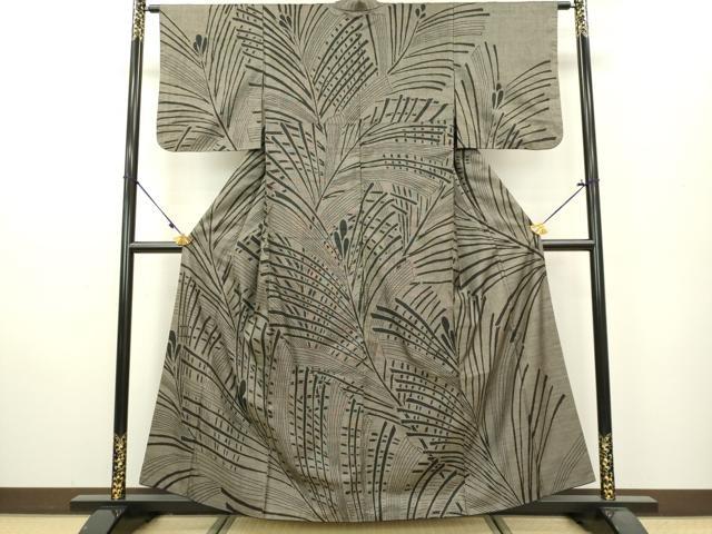 平和屋着物●本場大島紬 9マルキ 松葉文 正絹 逸品 DAAU3938du