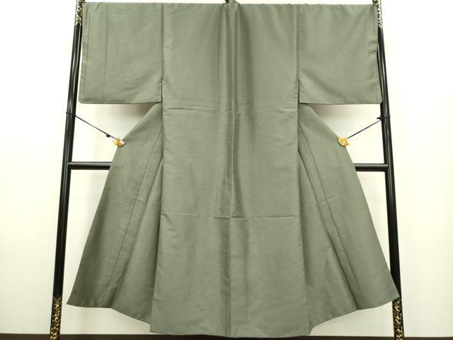 平和屋着物●男性 色無地 アンサンブル 長羽織・長襦袢(袷)セット 灰汁色 洗える着物 DAAU3963du