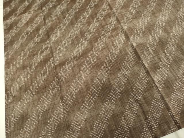 平和屋着物▽上質な紬 単衣 斜線文 正絹 逸品 DAAU3971du