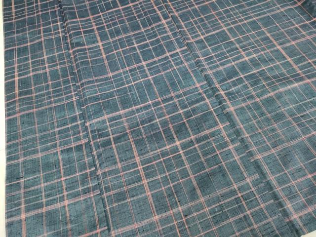 平和屋着物▽上質な紬 単衣 格子 正絹 逸品 未使用 DAAU3984du