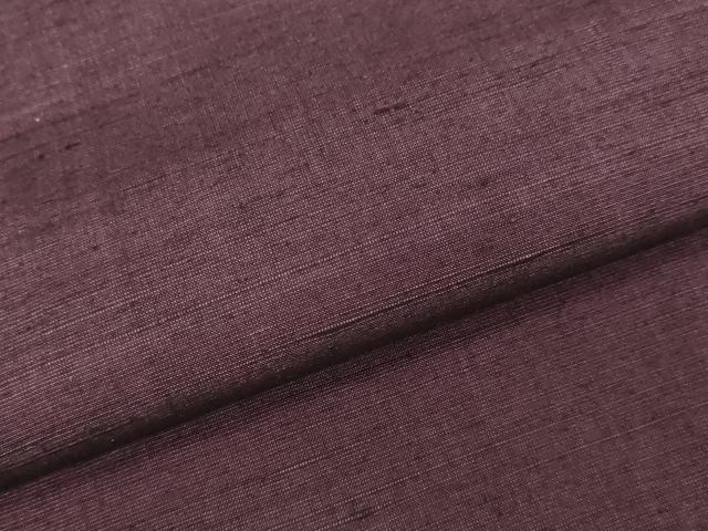 平和屋着物▽上質な紬 単衣 暗い似せ紫色 正絹 逸品 DAAU3985du