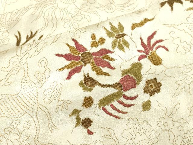 平和屋着物▽上質な小紋 単衣 鳥獣花文 正絹 逸品 DAAU3989du