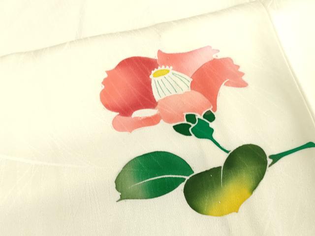 平和屋着物▽上質な小紋 単衣 椿 正絹 逸品 DAAU3994du