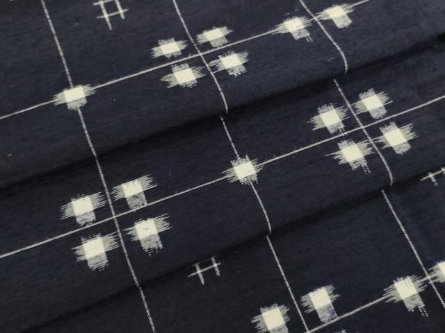 平和屋着物▽上質な紬 単衣 格子 正絹 逸品 DAAU3996du