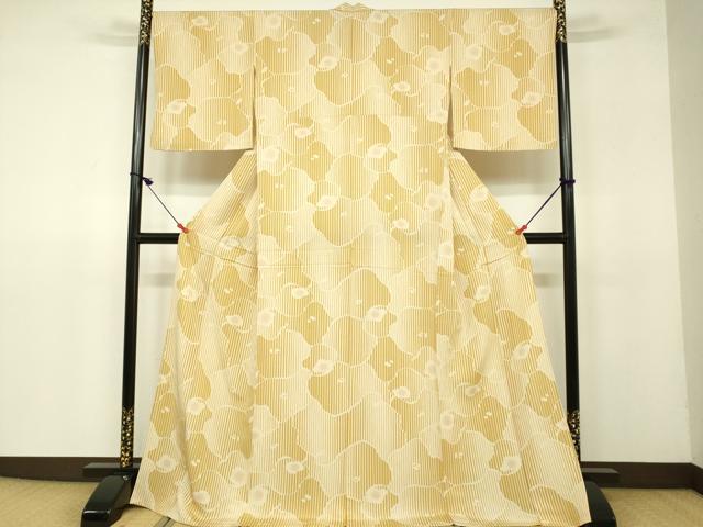 平和屋着物▽上質な小紋 単衣 舞花文 正絹 逸品 DAAU3999du