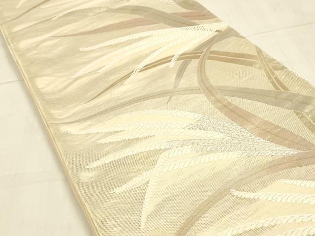 平和屋着物*夏物 六通柄袋帯 草葉文 金銀糸 正絹 逸品 DAAU4427cm