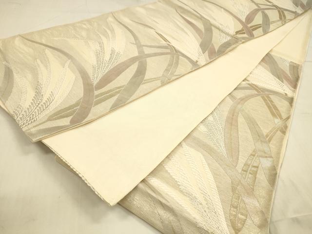 平和屋着物*夏物 六通柄袋帯 草葉文 金銀糸 正絹 逸品 DAAU4427cm