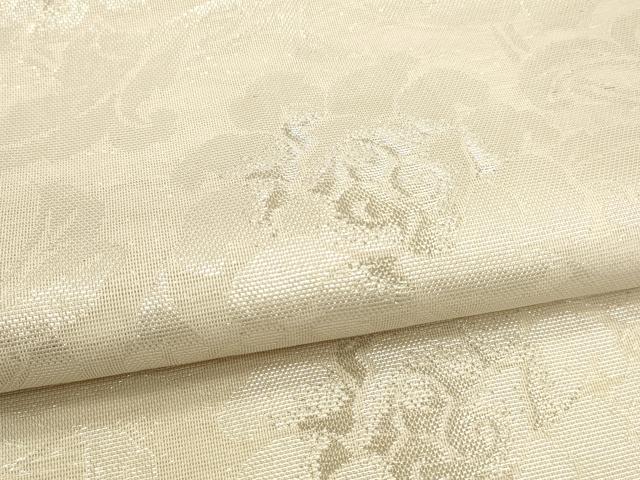 平和屋着物*夏物 六通柄 本袋帯 草花文 銀糸 正絹 逸品 DAAU4462cm