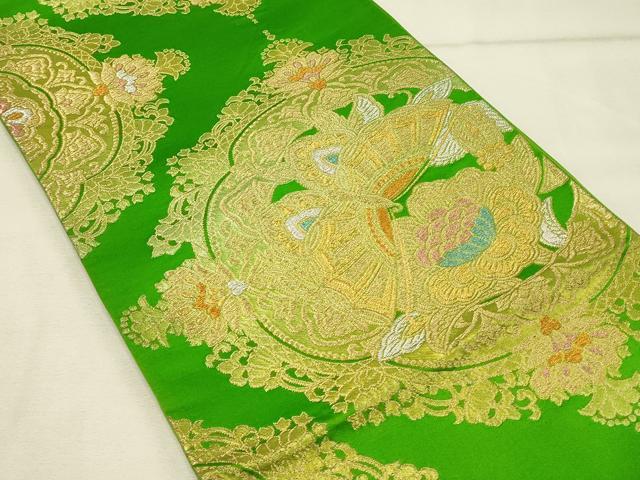 平和屋着物◎六通柄袋帯 花蝶文 金銀糸 正絹 逸品 DAAU4711qp