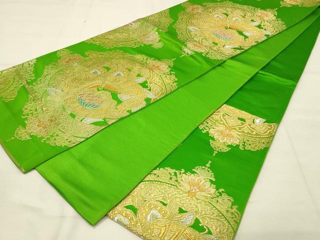 平和屋着物◎六通柄袋帯 花蝶文 金銀糸 正絹 逸品 DAAU4711qp