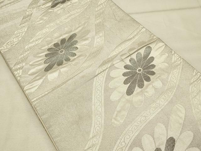 平和屋着物◎六通柄袋帯 プラチナつづれ 立涌花文 正絹 逸品 DAAU4738qp