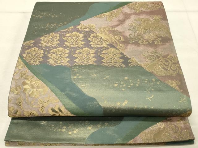平和屋着物◎六通柄袋帯 切嵌花鳥文 金糸 正絹 逸品 DAAU4794qp