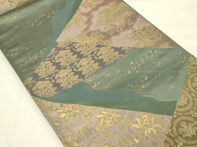 平和屋着物◎六通柄袋帯 切嵌花鳥文 金糸 正絹 逸品 DAAU4794qp