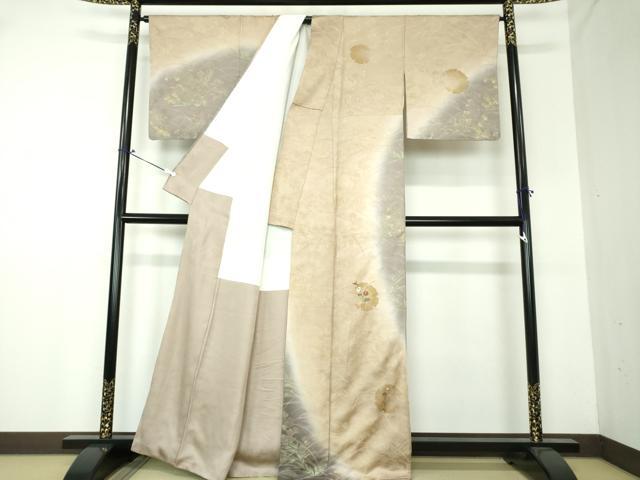 平和屋着物●訪問着 刺繍 雪輪花文 暈し染め 金彩 正絹 逸品 DAAU5054ps