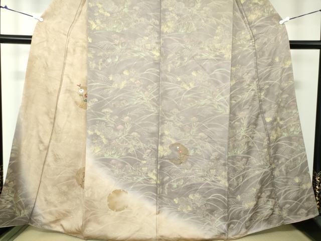平和屋着物●訪問着 刺繍 雪輪花文 暈し染め 金彩 正絹 逸品 DAAU5054ps