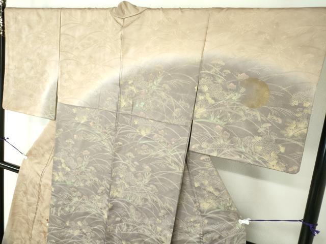平和屋着物●訪問着 刺繍 雪輪花文 暈し染め 金彩 正絹 逸品 DAAU5054ps