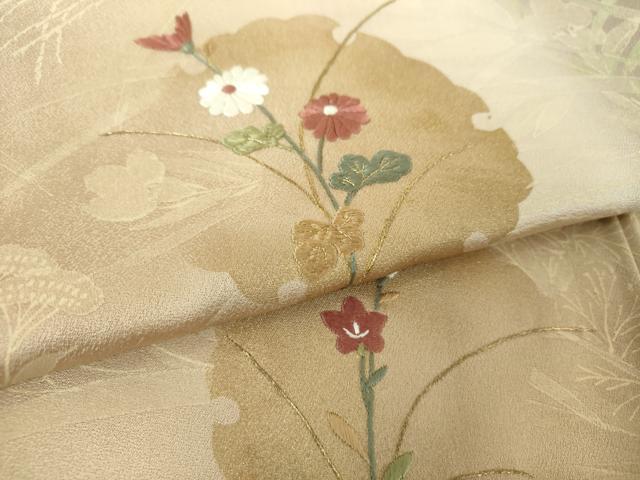 平和屋着物●訪問着 刺繍 雪輪花文 暈し染め 金彩 正絹 逸品 DAAU5054ps