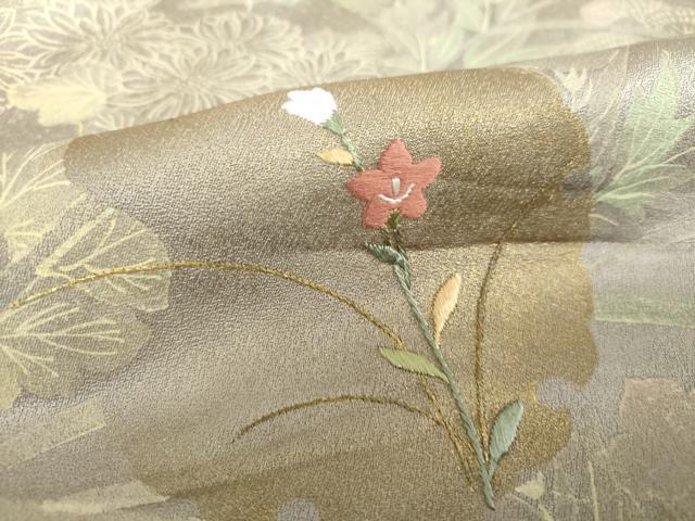 平和屋着物●訪問着 刺繍 雪輪花文 暈し染め 金彩 正絹 逸品 DAAU5054ps