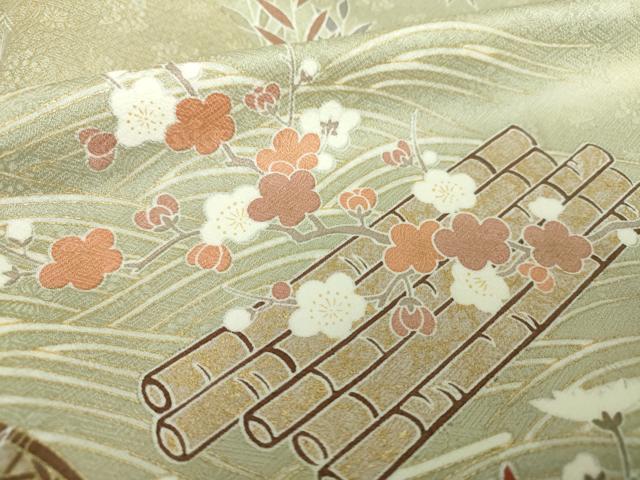 平和屋着物●訪問着 駒刺繍 花筏 浜松風景 暈し染め 金彩 正絹 逸品 DAAU5058ps
