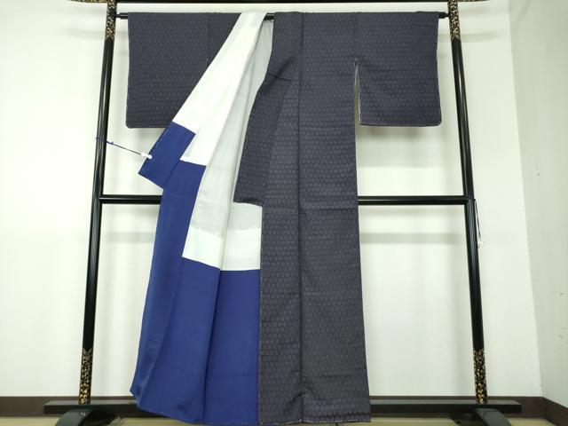 平和屋着物●上質な紬 亀甲繋ぎ 正絹 逸品 未使用 DAAU5075ps