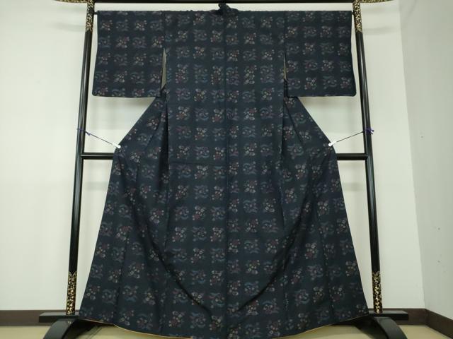 平和屋着物●上質な紬 草花文 三越扱い 正絹 逸品 DAAU5077ps