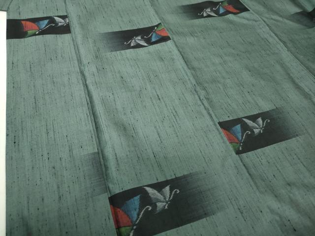 平和屋着物●上質な紬 舞蝶文 正絹 逸品 DAAU5081ps