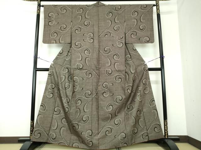 平和屋着物●本場大島紬 7マルキ 唐草文 正絹 逸品 DAAU5091ps