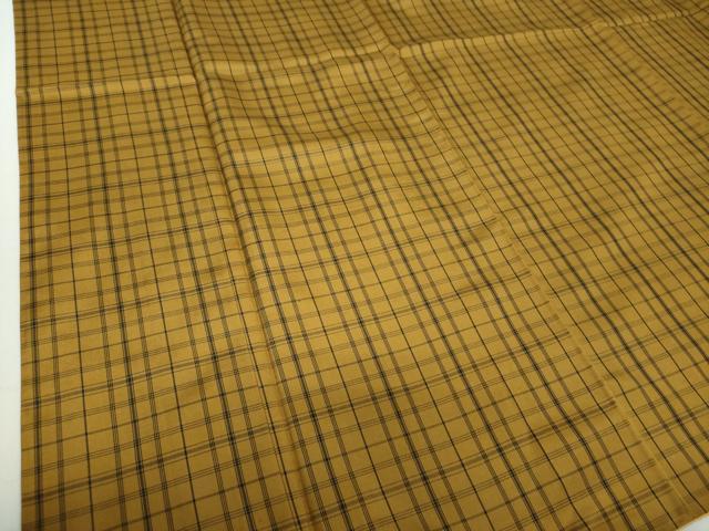 平和屋着物●粋黄八丈 格子 高島屋扱い 証紙付き ロング丈 正絹 逸品 DAAU5140ps
