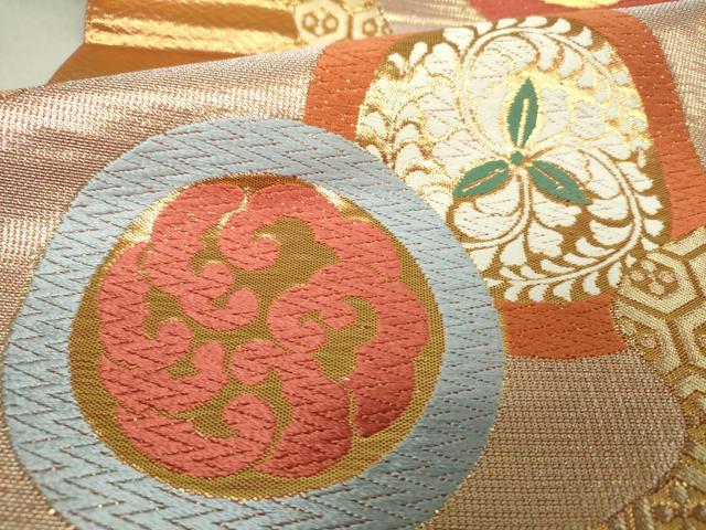 平和屋着物●西陣 川島織物 六通柄 本袋帯 唐織 吉祥舞蝶花丸文 金糸 正絹 逸品 未使用 DAAU5176ps