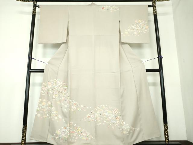 平和屋着物●訪問着 駒刺繍 宝尽くし花文 金彩 正絹 逸品 DAAU5183ps