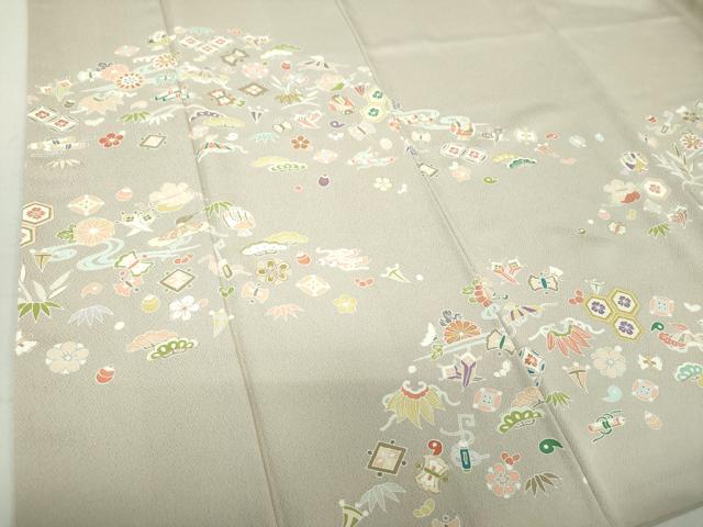 平和屋着物●訪問着 駒刺繍 宝尽くし花文 金彩 正絹 逸品 DAAU5183ps