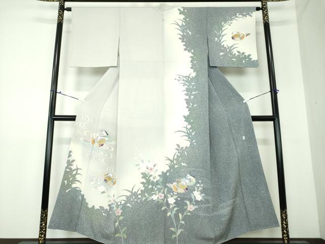 平和屋着物○訪問着 陶器秋草文 暈し染め 金銀彩 正絹 逸品