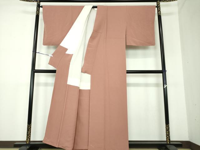 平和屋着物●上質な色無地 宗伝唐茶色 正絹 逸品 未使用 DAAU5229ps