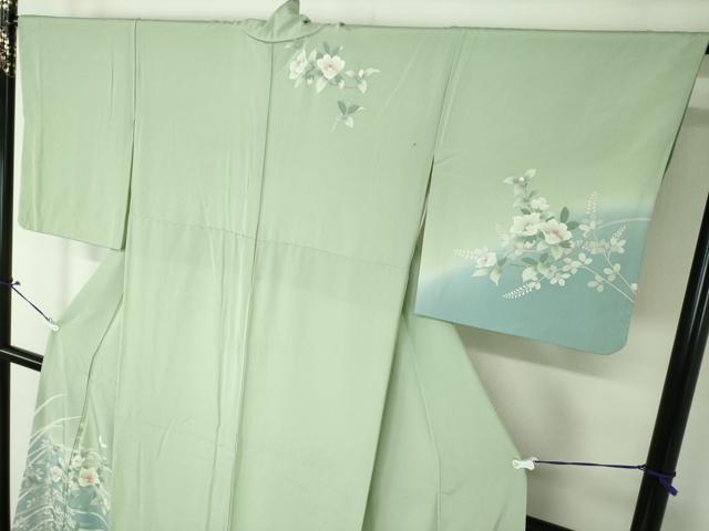 平和屋着物●訪問着 舞蝶花文 暈し染め 正絹 逸品 DAAU5232ps