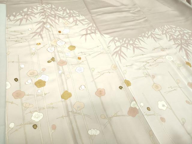 平和屋着物●訪問着 駒刺繍 松竹梅 槍梅 吹き寄せ 笹シルエット 金彩 正絹 逸品 未使用 DAAU5245ps