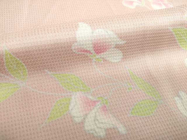 平和屋着物●華道家 假屋崎省吾プロデュース きものの世界 小紋 京友禅 草花文 仮絵羽 正絹 逸品 未使用 DAAU5260ps