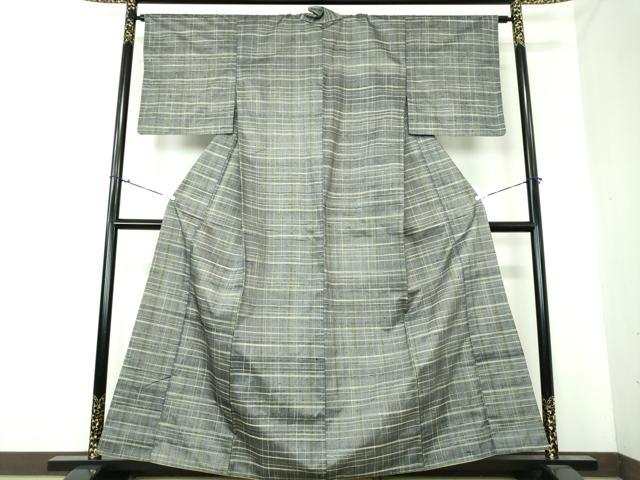 平和屋着物●上質な紬 格子 正絹 逸品 DAAU5286ps