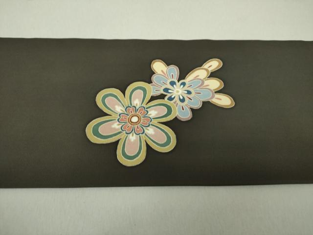 平和屋着物●塩瀬 九寸名古屋帯 作家物 正倉院花文 正絹 逸品 DAAU5318ps